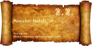 Meszko Metód névjegykártya